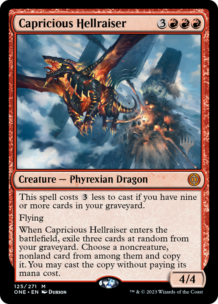 Capricious Hellraiser (Promo Pack) [Phyrexia: All Will Be One Promos] | Jomio and Rueliete's Cards and Comics