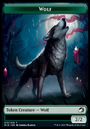 Wolf // Spirit Double-Sided Token [Innistrad: Midnight Hunt Tokens] | Jomio and Rueliete's Cards and Comics