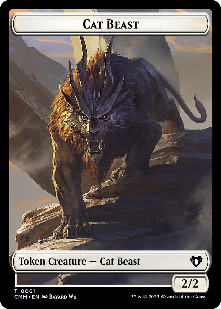 Cleric // Cat Beast Double-Sided Token [Commander Masters Tokens] | Jomio and Rueliete's Cards and Comics