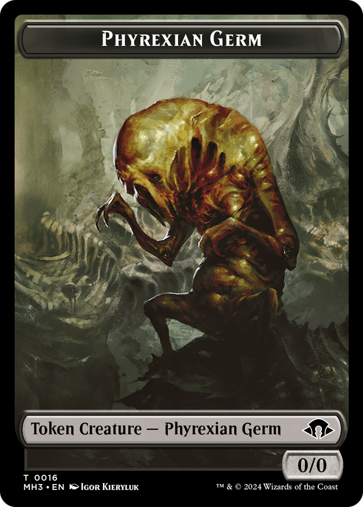 Phyrexian Germ // Cat Warrior Double-Sided Token [Modern Horizons 3 Tokens] | Jomio and Rueliete's Cards and Comics
