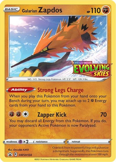 Galarian Zapdos (SWSH124) (Prerelease Promo) [Sword & Shield: Black Star Promos] | Jomio and Rueliete's Cards and Comics