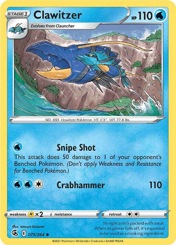 Clawitzer (075/264) [Sword & Shield: Fusion Strike] | Jomio and Rueliete's Cards and Comics