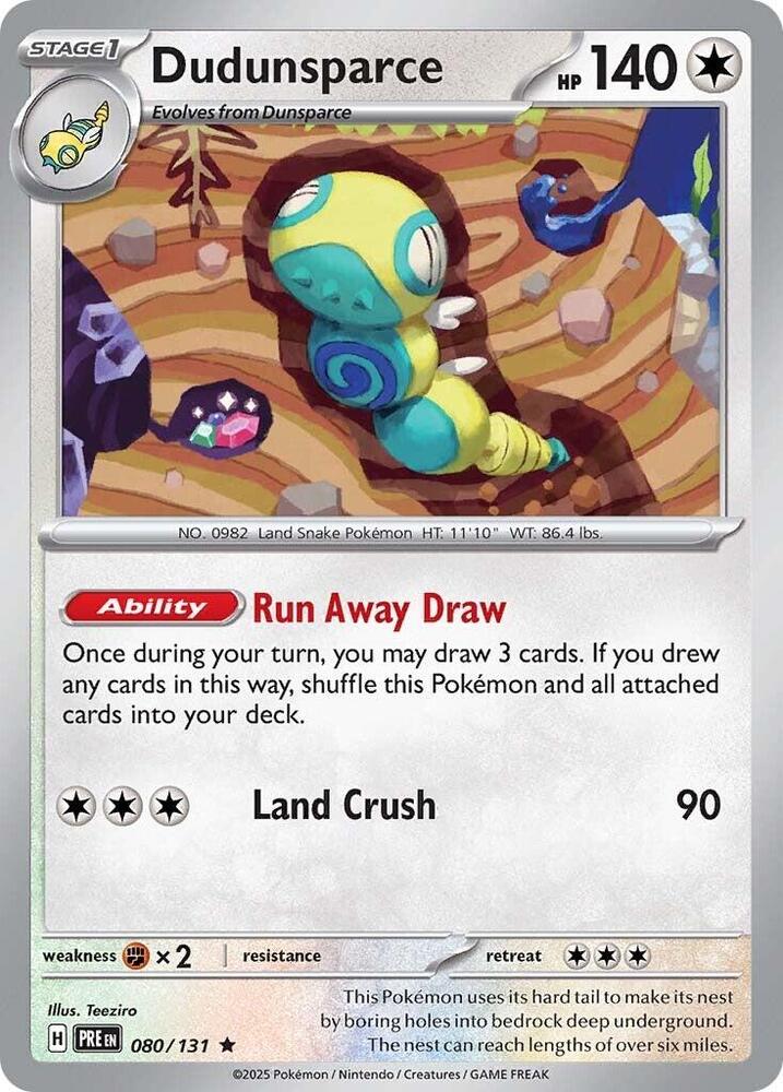 Dudunsparce (080/131) [Scarlet & Violet: Prismatic Evolutions] | Jomio and Rueliete's Cards and Comics