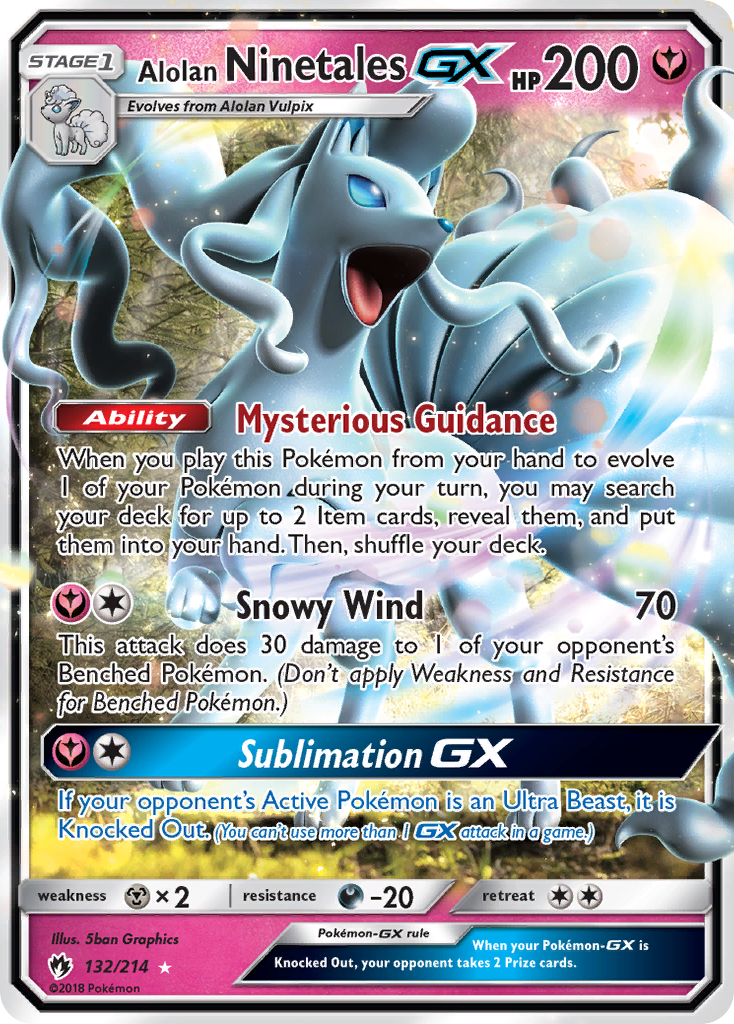 Alolan Ninetales GX (132/214) [Sun & Moon: Lost Thunder] | Jomio and Rueliete's Cards and Comics