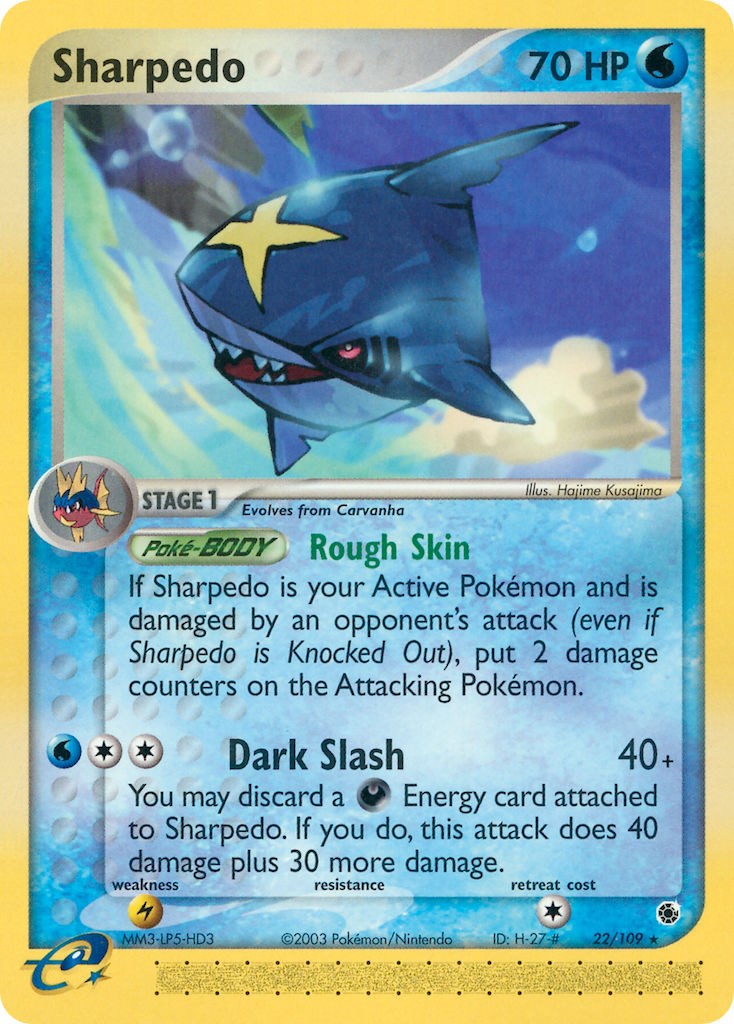 Sharpedo (22/109) [EX: Ruby & Sapphire] | Jomio and Rueliete's Cards and Comics
