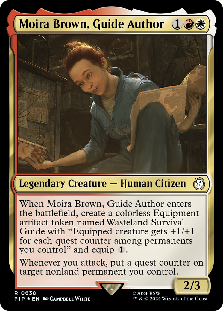 Moira Brown, Guide Author (Surge Foil) [Fallout] | Jomio and Rueliete's Cards and Comics