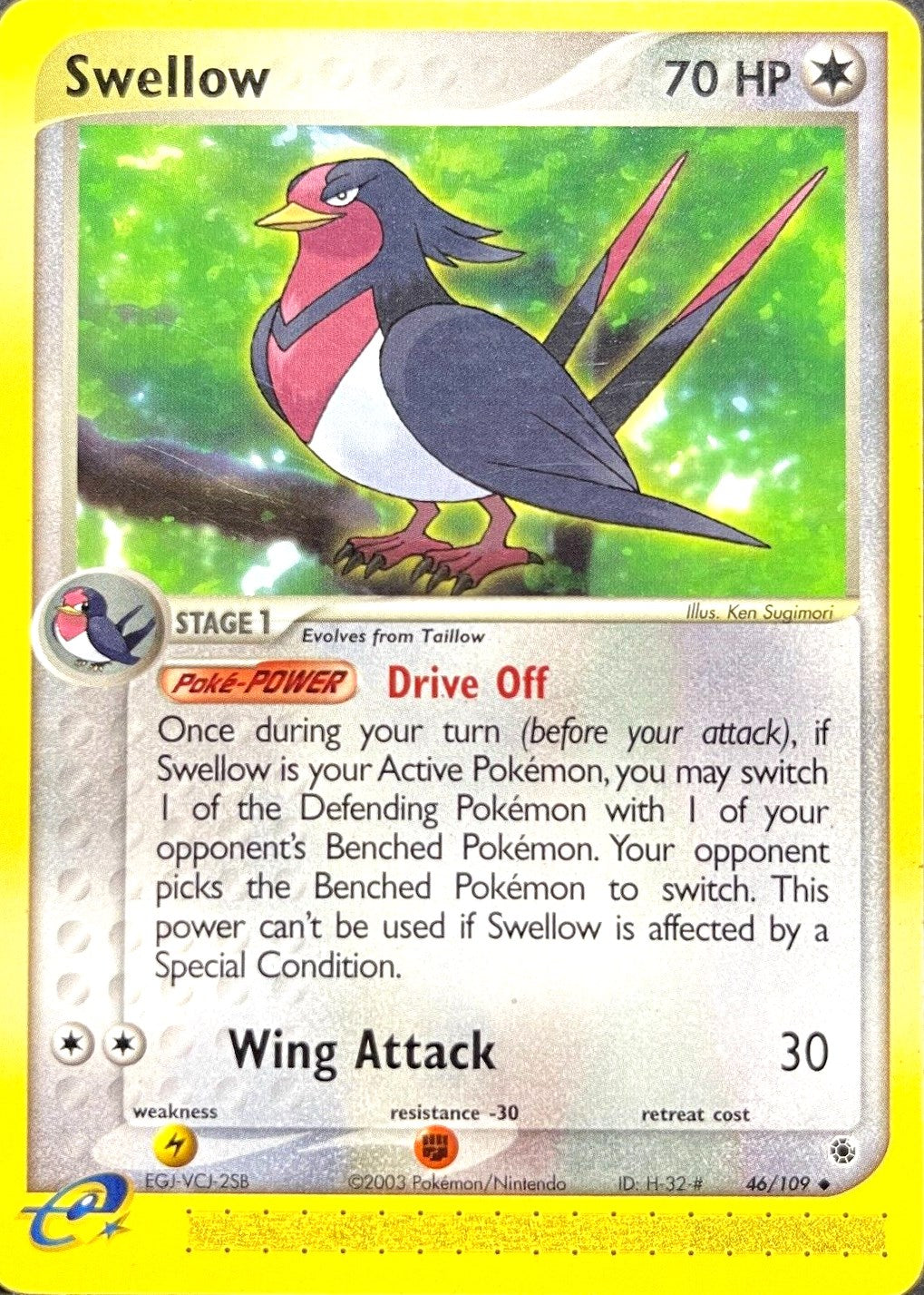 Swellow (46/109) [EX: Ruby & Sapphire] | Jomio and Rueliete's Cards and Comics