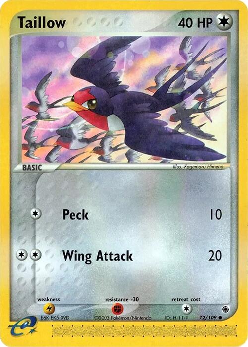 Taillow (72/109) [EX: Ruby & Sapphire] | Jomio and Rueliete's Cards and Comics