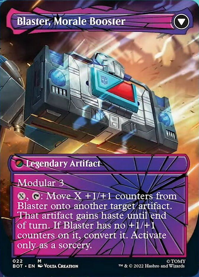 Blaster, Combat DJ // Blaster, Morale Booster (Shattered Glass) [Transformers] | Jomio and Rueliete's Cards and Comics