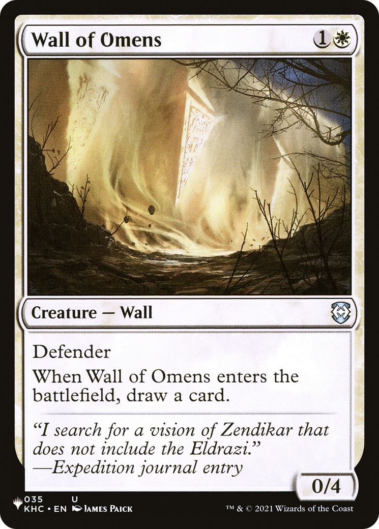 Wall of Omens (KHC) [The List] | Jomio and Rueliete's Cards and Comics
