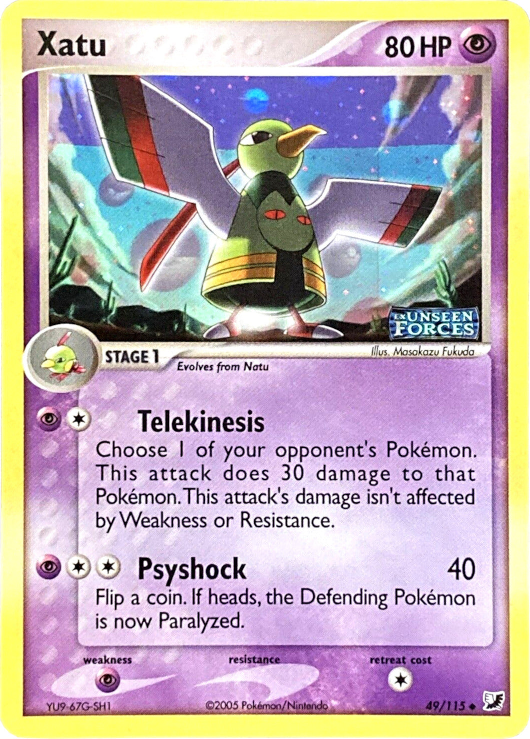 Xatu (49/115) (Stamped) [EX: Unseen Forces] | Jomio and Rueliete's Cards and Comics
