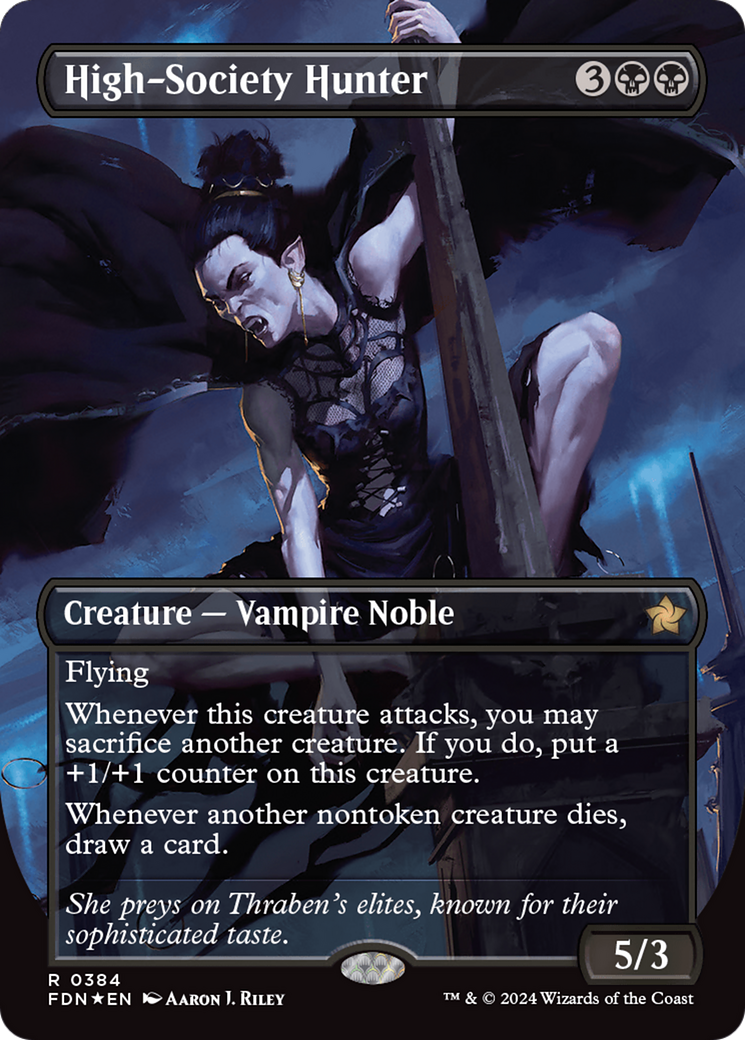 High-Society Hunter (Borderless) (Mana Foil) [Foundations] | Jomio and Rueliete's Cards and Comics