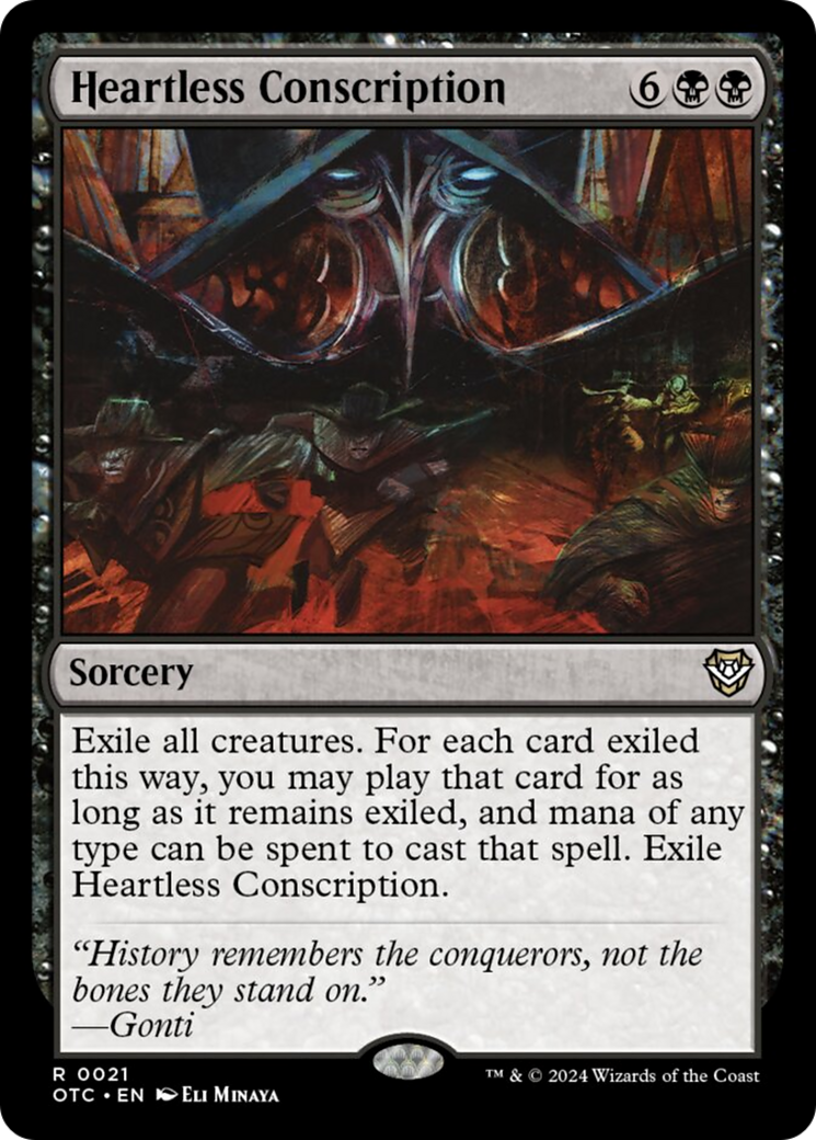 Heartless Conscription [Outlaws of Thunder Junction Commander] | Jomio and Rueliete's Cards and Comics