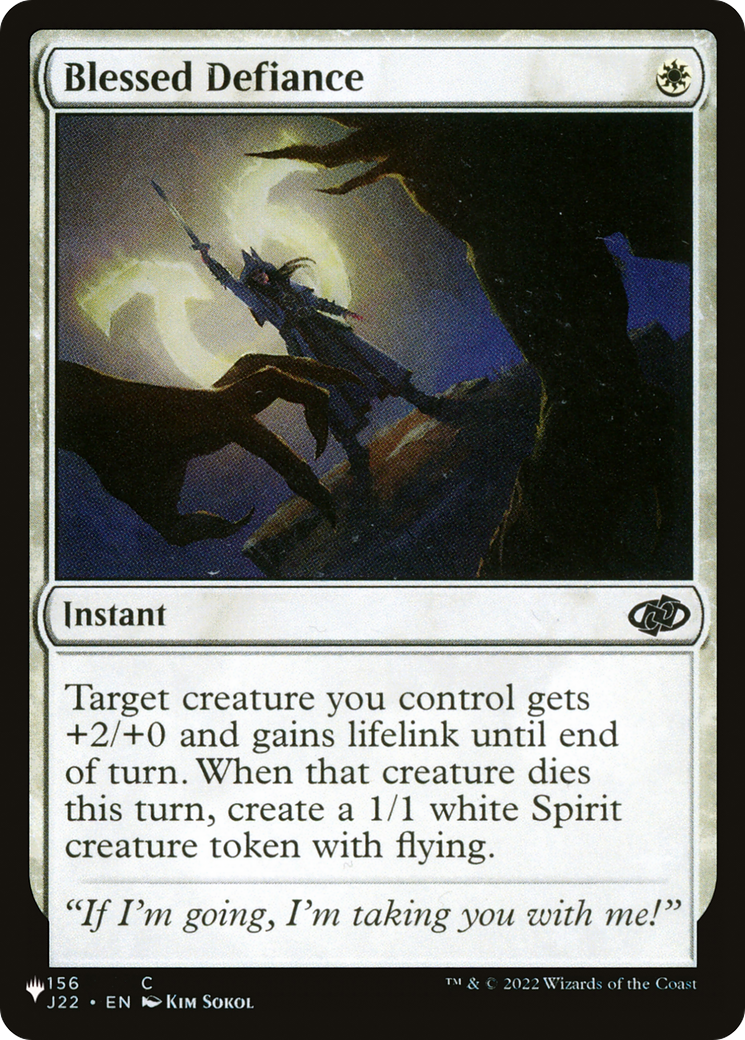 Blessed Defiance [The List] | Jomio and Rueliete's Cards and Comics