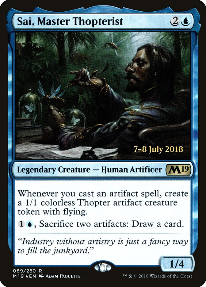 Sai, Master Thopterist [Core Set 2019 Prerelease Promos] | Jomio and Rueliete's Cards and Comics