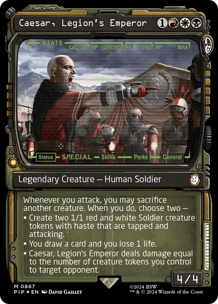 Caesar, Legion's Emperor (Showcase) (Surge Foil) [Fallout] | Jomio and Rueliete's Cards and Comics