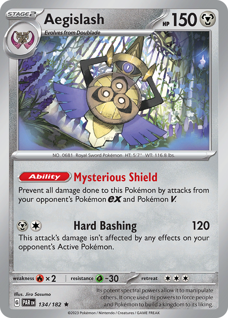 Aegislash (134/182) [Scarlet & Violet: Paradox Rift] | Jomio and Rueliete's Cards and Comics