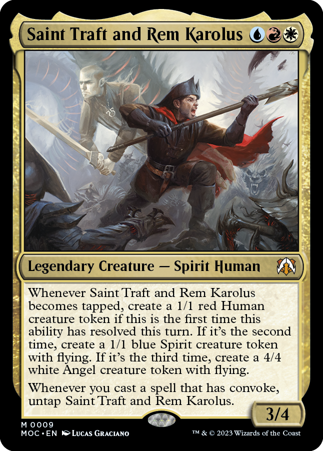 Saint Traft and Rem Karolus [March of the Machine Commander] | Jomio and Rueliete's Cards and Comics