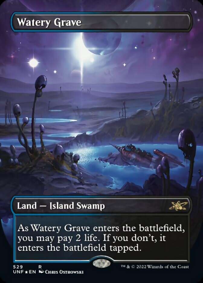 Watery Grave (Borderless) (Galaxy Foil) [Unfinity] | Jomio and Rueliete's Cards and Comics