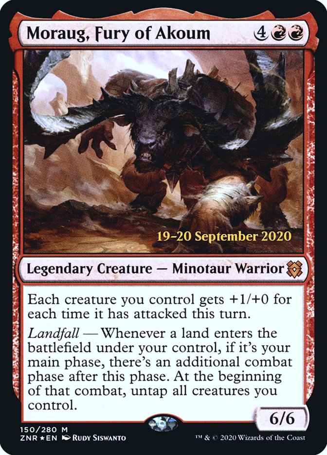 Moraug, Fury of Akoum [Zendikar Rising Prerelease Promos] | Jomio and Rueliete's Cards and Comics