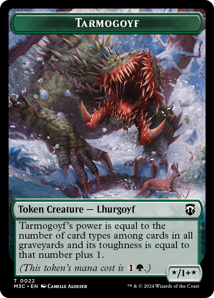 Tarmogoyf (Ripple Foil) // Goblin Double-Sided Token [Modern Horizons 3 Commander Tokens] | Jomio and Rueliete's Cards and Comics
