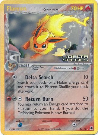 Flareon (5/113) (Delta Species) (Stamped) [EX: Delta Species] | Jomio and Rueliete's Cards and Comics