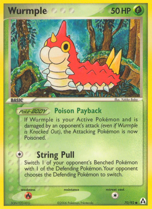 Wurmple (70/92) [EX: Legend Maker] | Jomio and Rueliete's Cards and Comics
