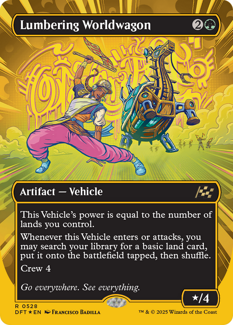 Lumbering Worldwagon (Borderless) (First-Place Foil) [Aetherdrift] | Jomio and Rueliete's Cards and Comics