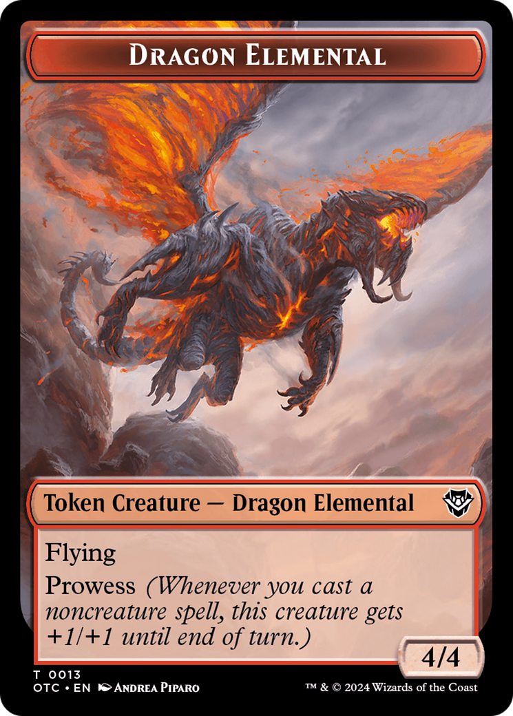 Dragon Elemental // Treasure Double-Sided Token [Outlaws of Thunder Junction Commander Tokens] | Jomio and Rueliete's Cards and Comics