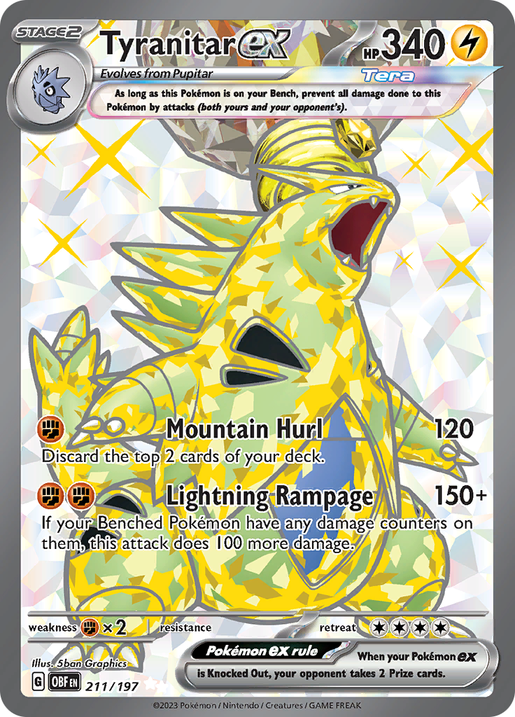 Tyranitar ex (211/197) [Scarlet & Violet: Obsidian Flames] | Jomio and Rueliete's Cards and Comics
