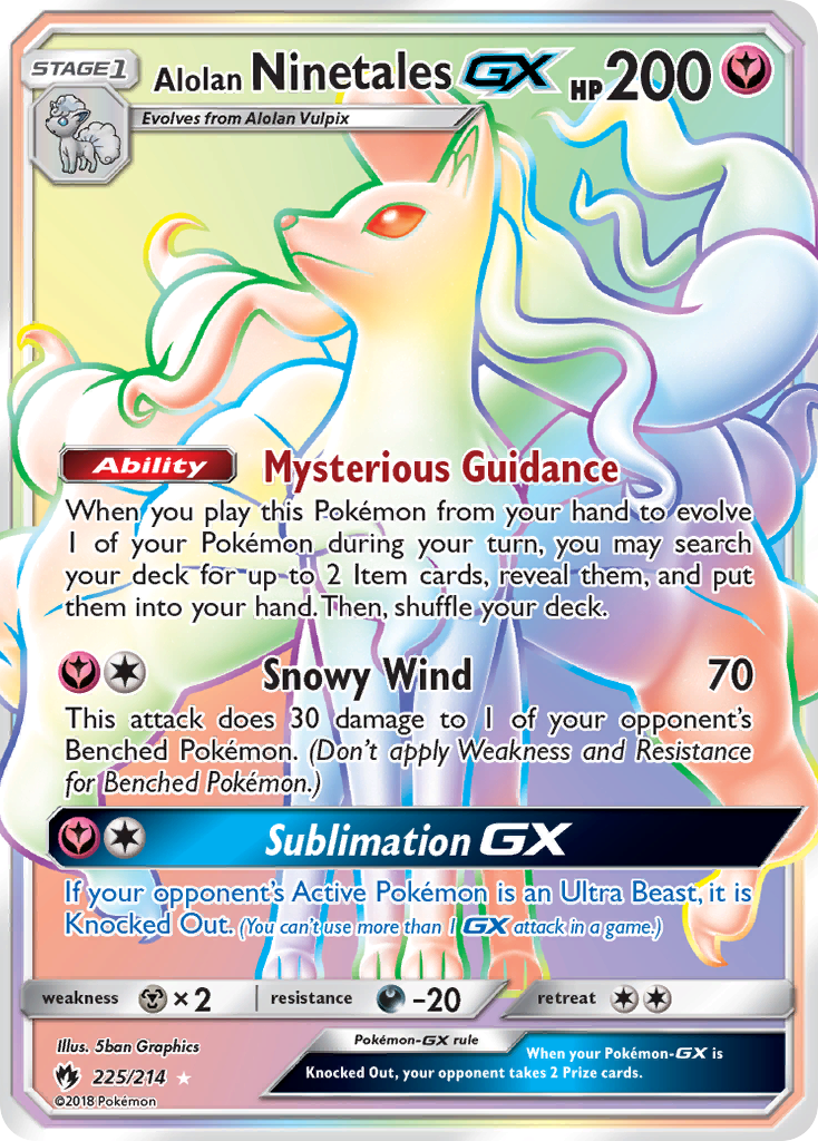 Alolan Ninetales GX (225/214) [Sun & Moon: Lost Thunder] | Jomio and Rueliete's Cards and Comics