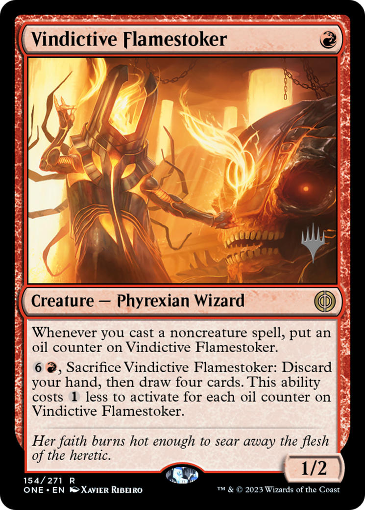 Vindictive Flamestoker (Promo Pack) [Phyrexia: All Will Be One Promos] | Jomio and Rueliete's Cards and Comics