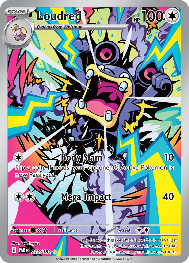 Loudred (212/182) [Scarlet & Violet: Paradox Rift] | Jomio and Rueliete's Cards and Comics
