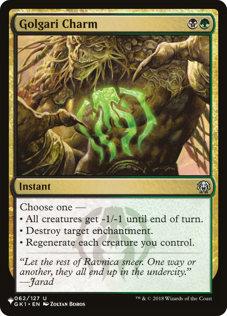 Golgari Charm [The List] | Jomio and Rueliete's Cards and Comics