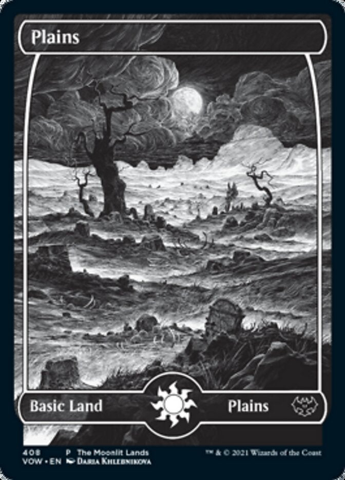 Plains (The Moonlit Lands) (Foil Etched) [Innistrad: Crimson Vow Promos] | Jomio and Rueliete's Cards and Comics