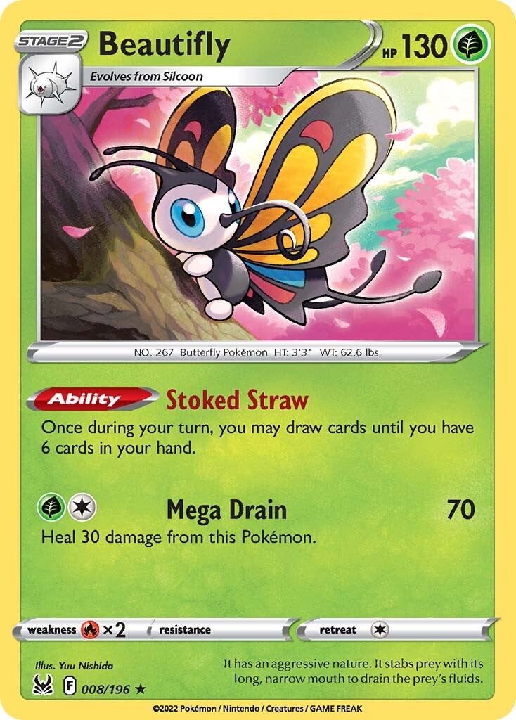 Beautifly (008/196) [Sword & Shield: Lost Origin] | Jomio and Rueliete's Cards and Comics