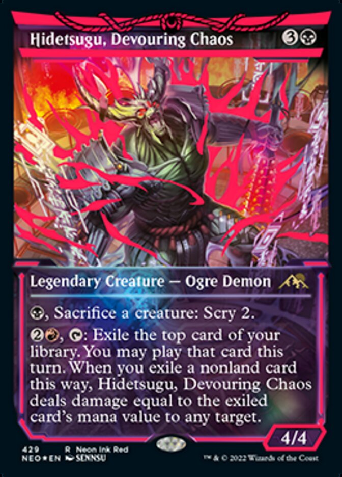 Hidetsugu, Devouring Chaos (Neon Ink Red) [Kamigawa: Neon Dynasty] | Jomio and Rueliete's Cards and Comics