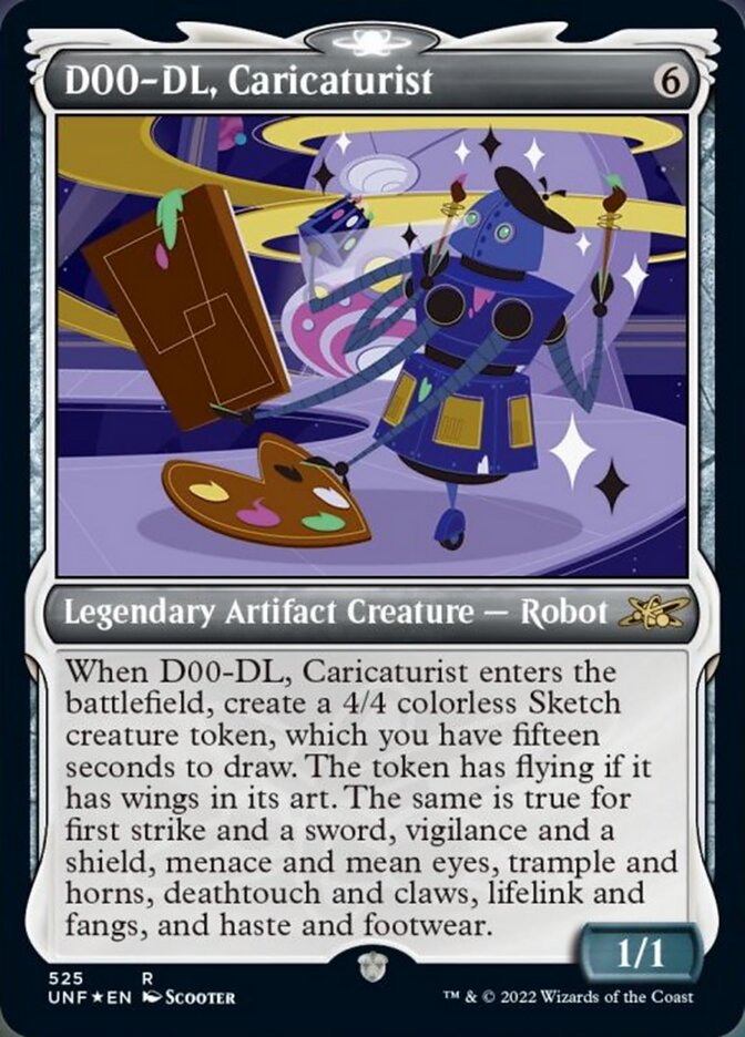 D00-DL, Caricaturist (Showcase) (Galaxy Foil) [Unfinity] | Jomio and Rueliete's Cards and Comics