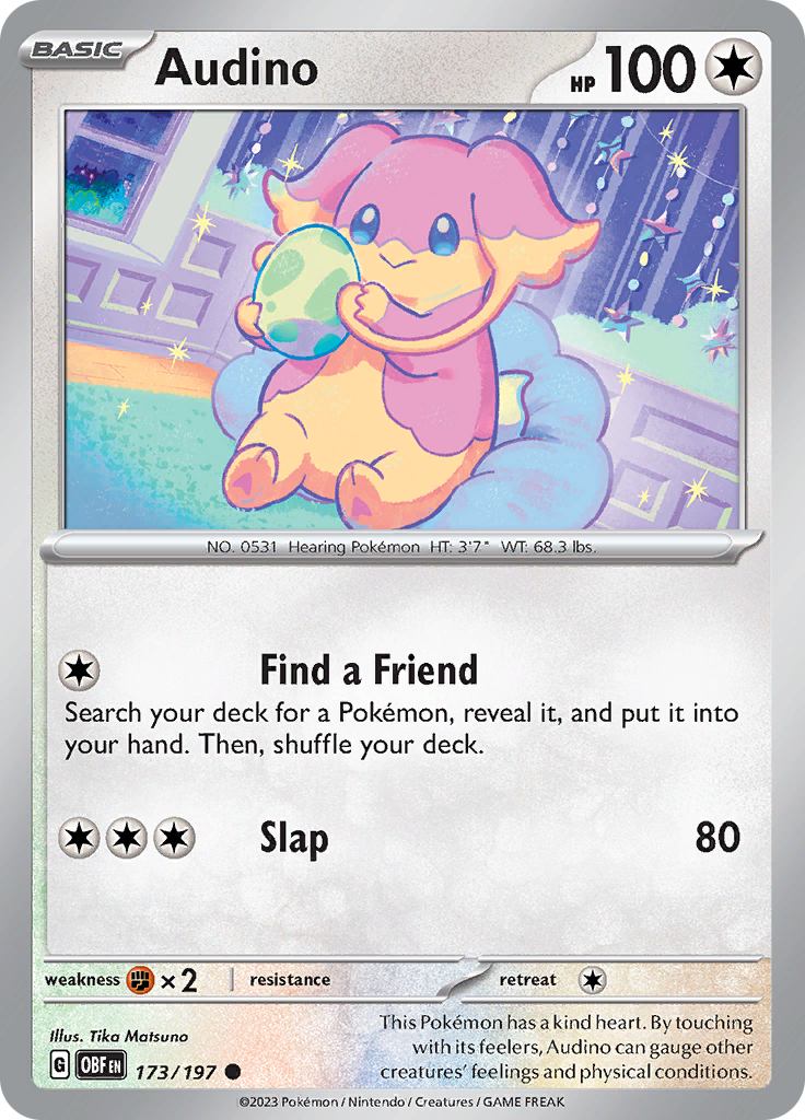 Audino (173/197) [Scarlet & Violet: Obsidian Flames] | Jomio and Rueliete's Cards and Comics