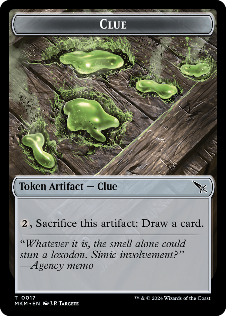 Clue (0017) // A 0044 Double-Sided Token [Murders at Karlov Manor Tokens] | Jomio and Rueliete's Cards and Comics