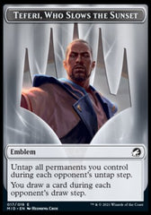 Wolf // Teferi, Who Slows the Sunset Emblem Double-Sided Token [Innistrad: Midnight Hunt Tokens] | Jomio and Rueliete's Cards and Comics