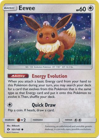 Eevee (101/149) (Cosmos Holo) [Sun & Moon: Base Set] | Jomio and Rueliete's Cards and Comics