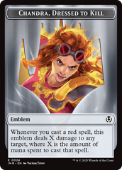 Human (0014) // Emblem - Chandra, Dressed to Kill Double-Sided Token [Innistrad Remastered Tokens] | Jomio and Rueliete's Cards and Comics