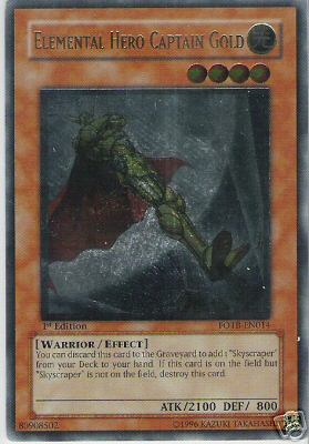 Elemental Hero Captain Gold [FOTB-EN014] Ultimate Rare | Jomio and Rueliete's Cards and Comics
