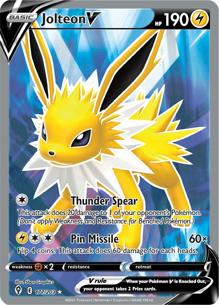 Jolteon V (177/203) [Sword & Shield: Evolving Skies] | Jomio and Rueliete's Cards and Comics