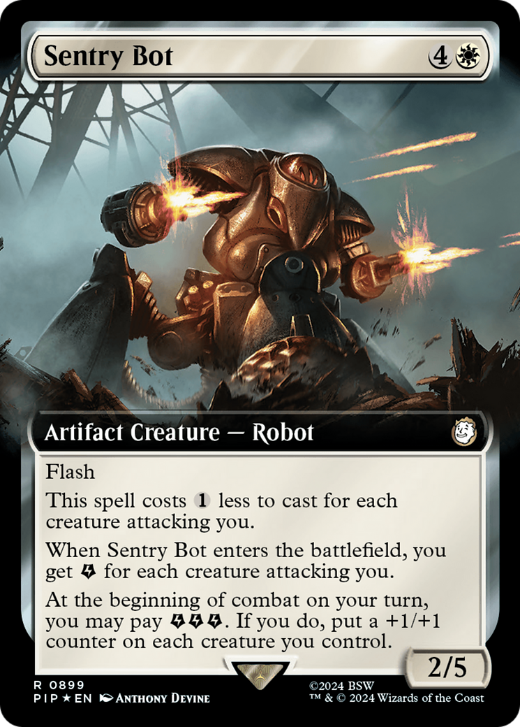 Sentry Bot (Extended Art) (Surge Foil) [Fallout] | Jomio and Rueliete's Cards and Comics