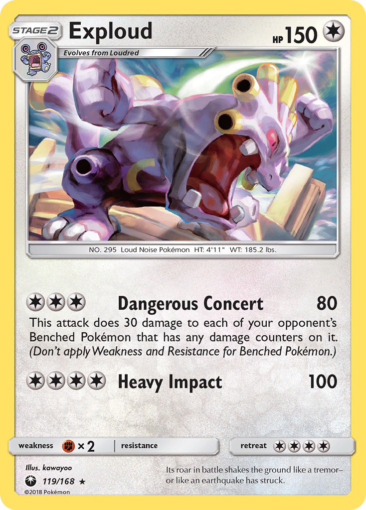 Exploud (119/168) [Sun & Moon: Celestial Storm] | Jomio and Rueliete's Cards and Comics