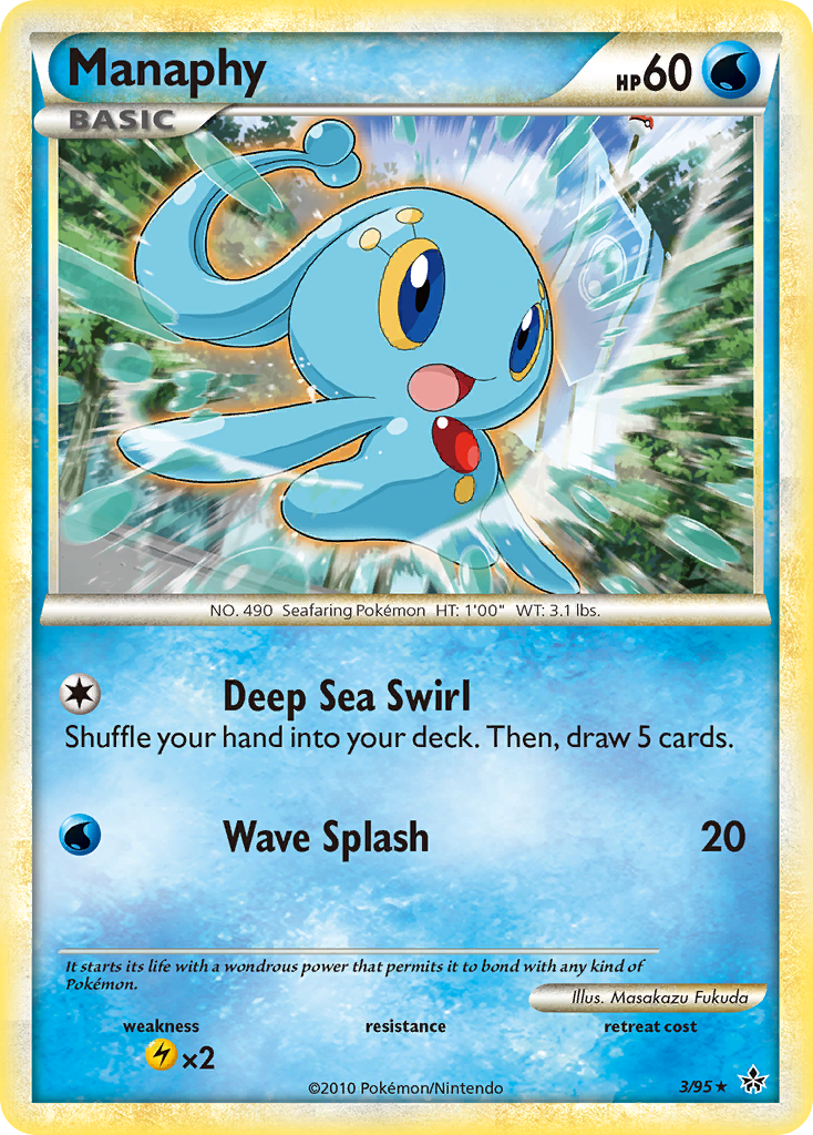 Manaphy (3/95) [HeartGold & SoulSilver: Unleashed] | Jomio and Rueliete's Cards and Comics