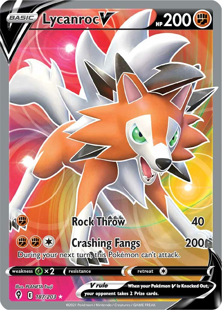 Lycanroc V (187/203) [Sword & Shield: Evolving Skies] | Jomio and Rueliete's Cards and Comics