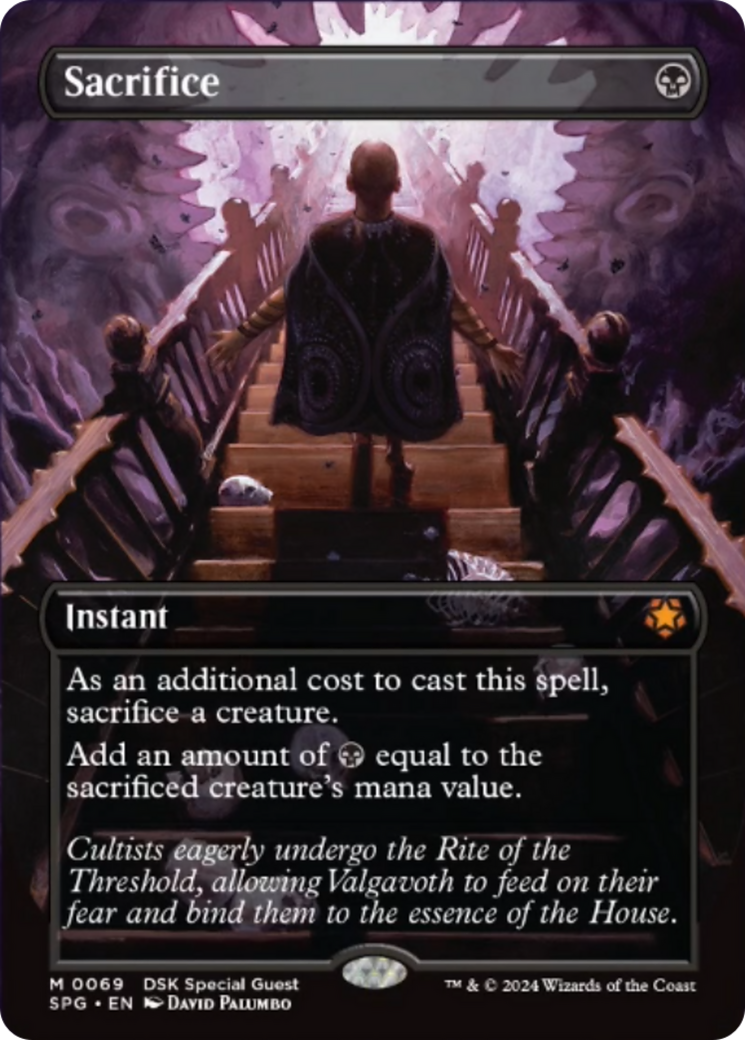 Sacrifice (Borderless) [Duskmourn: House of Horror Special Guests] | Jomio and Rueliete's Cards and Comics